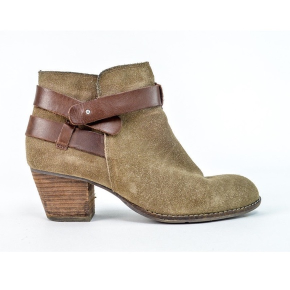 Dolce Vita Shoes - Jaxen Brown Suede Buckle Strappy Ankle Booties
